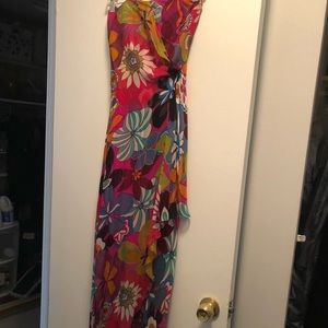 Strapless flowered dress